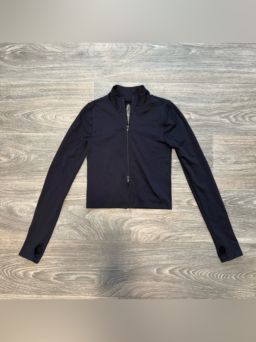 garage active double zip cropped athletic jacket